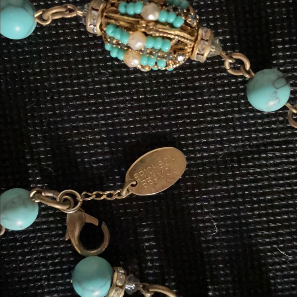 Vintage Erickson Beamon Beaded Turquoise Necklace - Picture 4 of 10